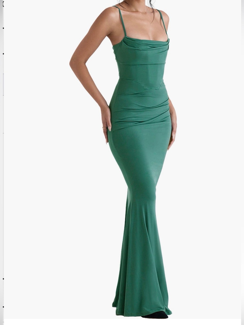 House of CB | Milena Jersey Corset Maxi Dress | Green | M